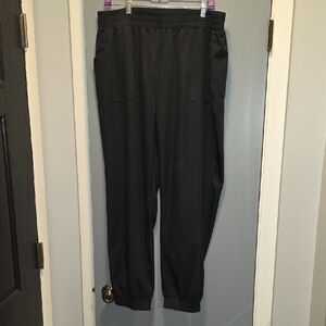 Marled Black Track Pants